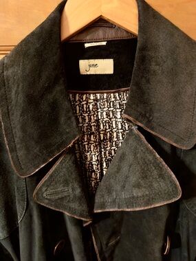 June Black Suede Trench Coat - Women's Jacket